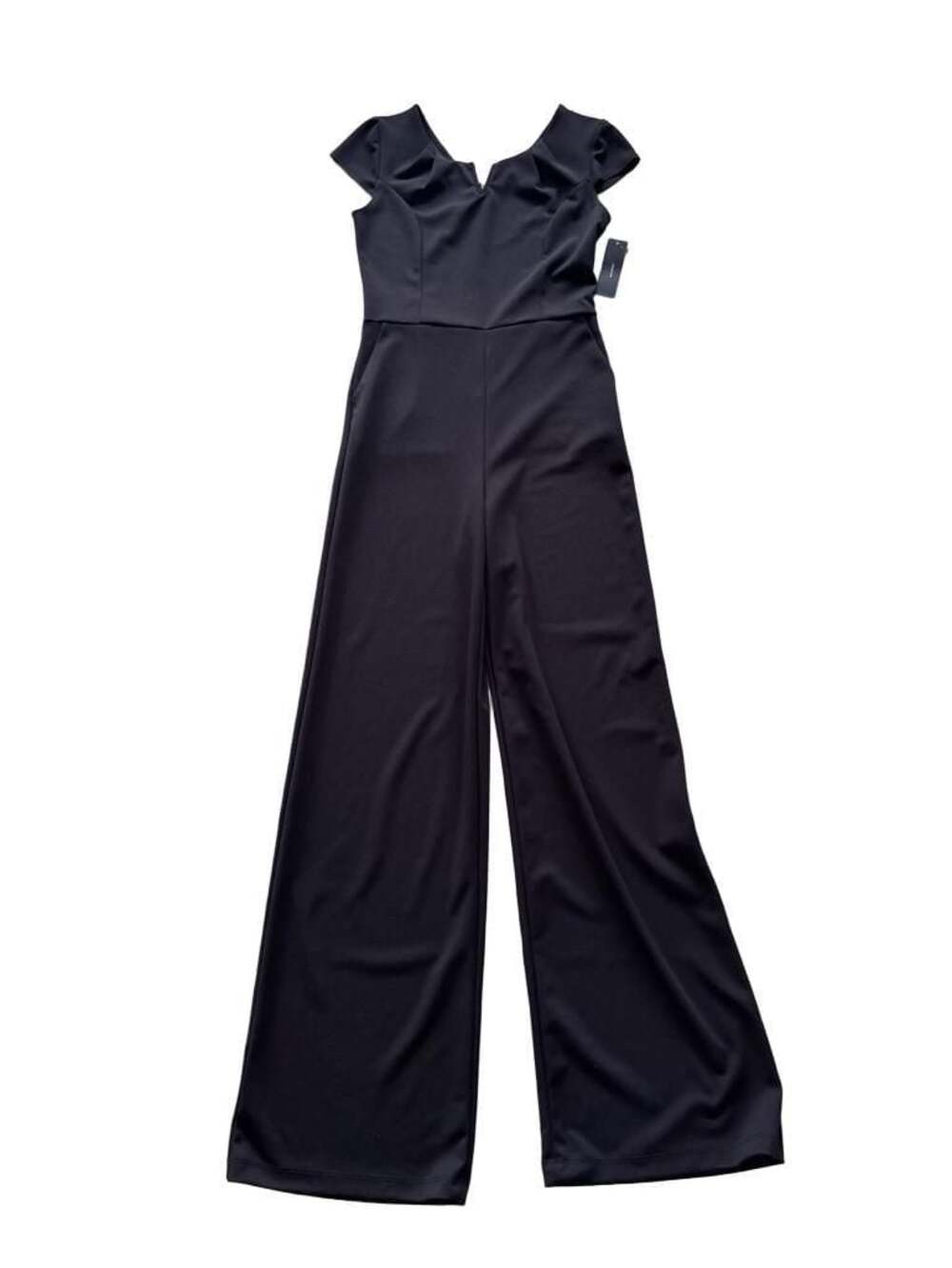 Lulus Black Cap Sleeve Wide Leg Jumpsuit Size M